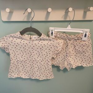 ZARA TEXTURED FLORAL MATCHING SET